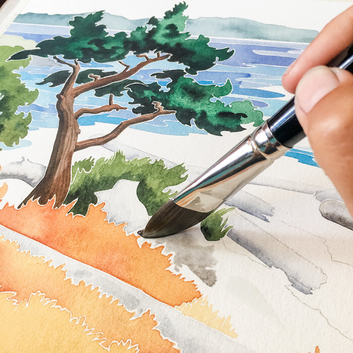Sea shore watercolour painting by Andrea England.JPG
